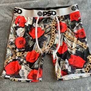 PSD Men’s Cash money gold chain diamond rose print Underwear XL rich wealthy